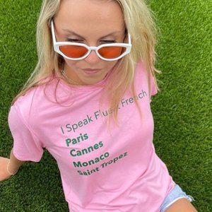 I Speak Fluent French Paris Cannes Monaco Saint Tropez T-Shirt - NWOT